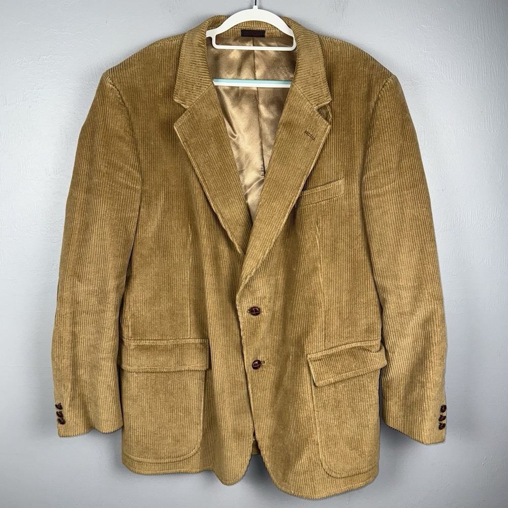 Christopher Brooks Corduroy Blazer Men's 48L Jacket w/ Suede Elbow Patches *READ